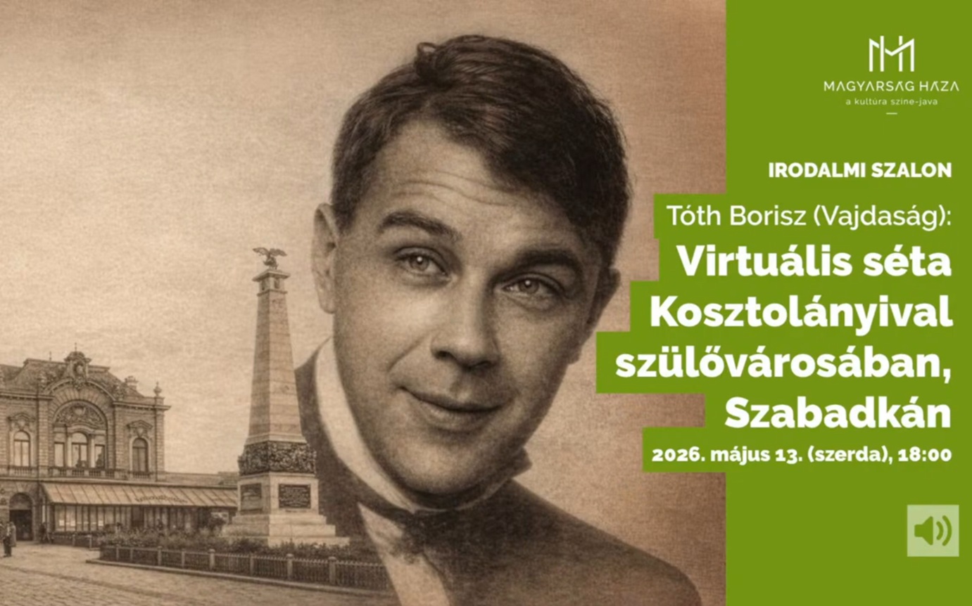 Virtuális séta Kosztolányival szülővárosában– Tóth Borisz előadása. MAGYARSÁG HÁZA IRODALMI SZALON.